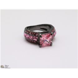 WOMEN BLACK SAPPHIRE 10K BLACK GOLD PLATED