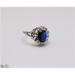 SILVER TONE TANZANITE RING