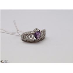 #155 PURPLE AMETHYST RING .925 STERLING SILVER