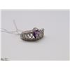 Image 1 : #155 PURPLE AMETHYST RING .925 STERLING SILVER