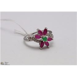 #89 RUBY,EMERALD,CZ RING
