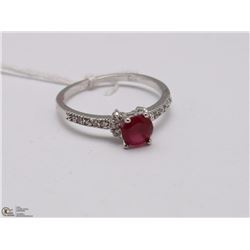#55 RED RUBY,CZ GEMSTONE RING