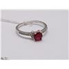 Image 1 : #55 RED RUBY,CZ GEMSTONE RING
