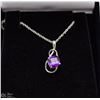 Image 1 : #1 GENUINE AMETHYST PENDANT & NECKLACE