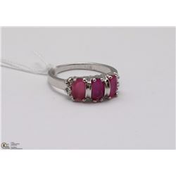 #60 RED RUBY,CZ GEMSTONE RING