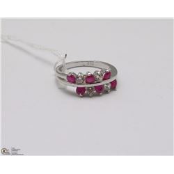#64 RED RUBY,CZ GEMSTONE RING