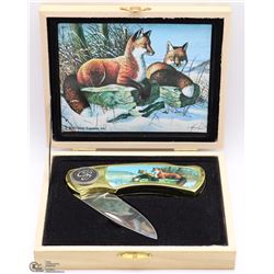 COLLECTOR SERIES FOX POCKET KNIFE IN WOOD CASE