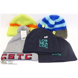 LOT OF 5 BRAND NAME TOQUES