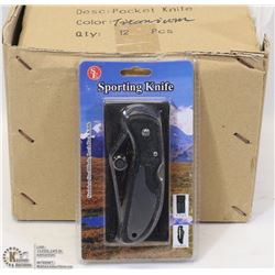 CASE OF 12 NEW SE SPORTING KNIFE W/ STAINLESS