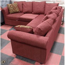 NEW CANYON ORANGE FABRIC SECTIONAL W/ ACCENT
