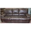 Image 1 : NEW BROWN LEATHERETTE RECLINING COUCH