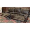 Image 2 : NEW BROWN LEATHERETTE RECLINING COUCH