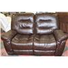 Image 1 : NEW BROWN RECLINING LEATHERETTE LOVESEAT