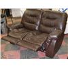 Image 2 : NEW BROWN RECLINING LEATHERETTE LOVESEAT