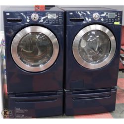 DARK BLUE LG STEAM SERIES WASHER AND DRYER SET