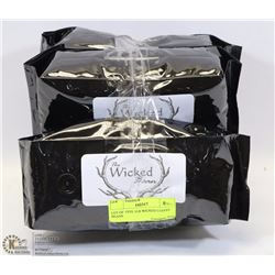 LOT OF  FIVE 1LB WICKED COFFEE BEANS