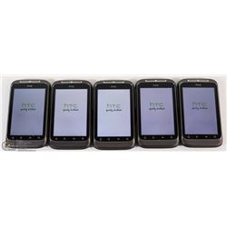 LOT OF 5 HTC ANDROID SMARPHONES FOR BELL MOBILITY