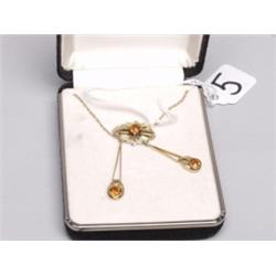 14K Gold Topaz Lavalier