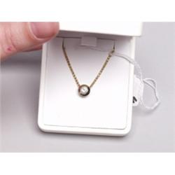 14K Gold Necklace 23Pt Diamond Pendant