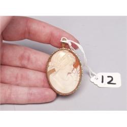 9K Gold Mounted Cameo