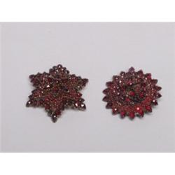 2 Antique Garnet Brooches