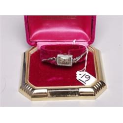 Platinum Diamond Art Deco Watch 