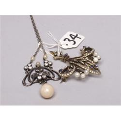 Two Vintage Items Pendant & Brooch