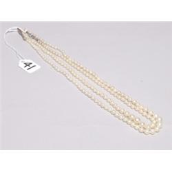 2 Strands Cultured Pearls Sterling Clasp