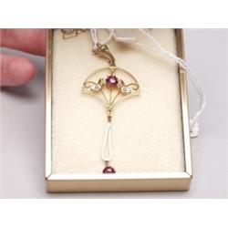 9K Victorian Lavalier Amethyst 10K Chain