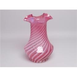 Antique Cranberry Swirl Vase