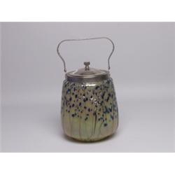 Antique Jugendstihl Art Glass Biscuit Jar