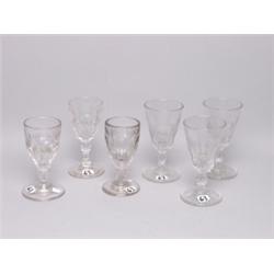Six Antique Glasses