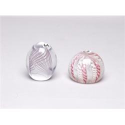 2 Glass Paperweights 