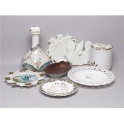 8 Items Antique Milkglass  Some Painted