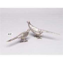 19th C German Hallmarked Silver Pheasants