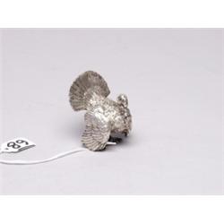 Cast Sterling Figure of Turkey 