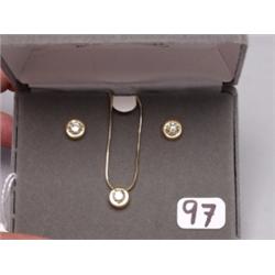 18K Gold Earrings & Pendant