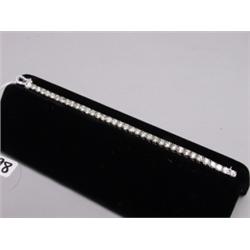 14K White Gold Eternity Bracelet