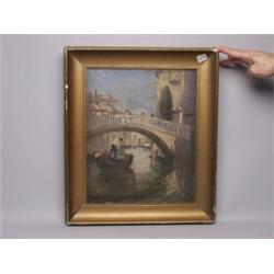 Venetian Oil on Panel Unsigned Ca 1910