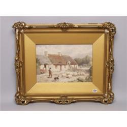 Victorian Watercolour Cottagers