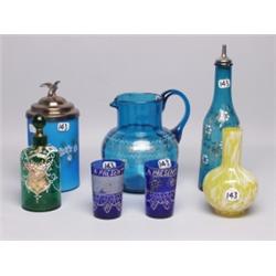 Estate Lot Seven Items Antique Glass