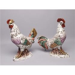 Pr Sitzendorf Rooster Figures C. 1900