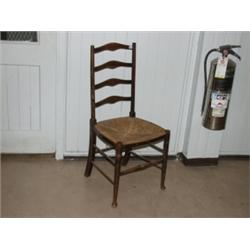 Vintage Rush Seated Ladder Back Chair