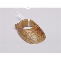 Carved Chinese Jade Archer's Ring