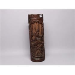 Antique Chinese Carved Bamboo Brush Pot