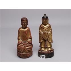 2 19th C. Gilt & Carved Wood Figures