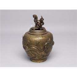 19th C Bronze Dragon Censer