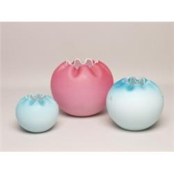 Three Victorian Glass Vases