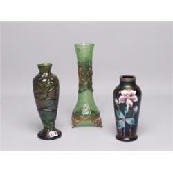 Three Antique Art Glass Vases