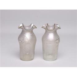 Pair Fine Antique Art Glass Vases